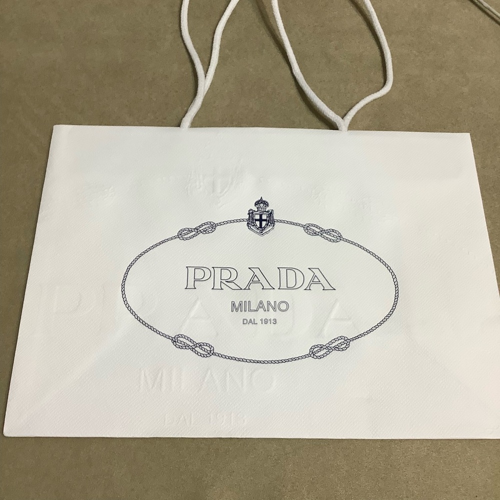 Prada Paper Shopping Bag 14”x10x5.5”
